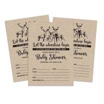 Inkdotpot 30Deer Jungle Animals Baby Shower Rustic Invitation Cards Fill In Blank Invites