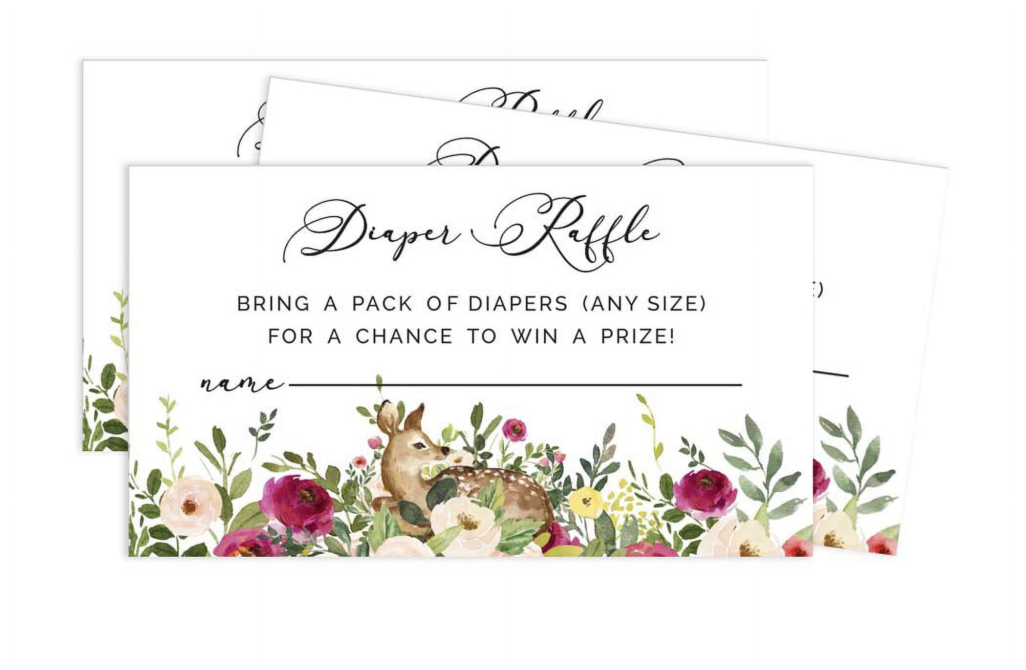 Inkdotpot 30Deer Jungle Animals Baby ShowerDiaper Raffle Ticket Lottery Insert Cards Supplies Games For Baby Shower Party Bring A Pack Of Diapers To Win Favors Gifts And Prizes