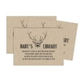 thumbnail image 1 of Inkdotpot 30Deer Jungle Animals Gender Neutral Baby Shower Rustic Book Request Cards Bring A Book Instead Of A Card Baby Shower Invitations Inserts Games, 1 of 6