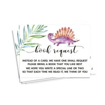 Inkdotpot 30Dinosaur Jungle Animals Baby Shower Book Request Cards Bring A Book Instead Of A Card Baby Shower Invitations Inserts Games