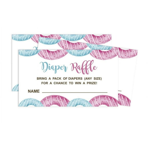 Inkdotpot 30Donuts Baby ShowerDiaper Raffle Ticket Lottery Insert Cards Supplies Games For Baby Shower Party Bring A Pack Of Diapers To Win Favors Gifts And Prizes