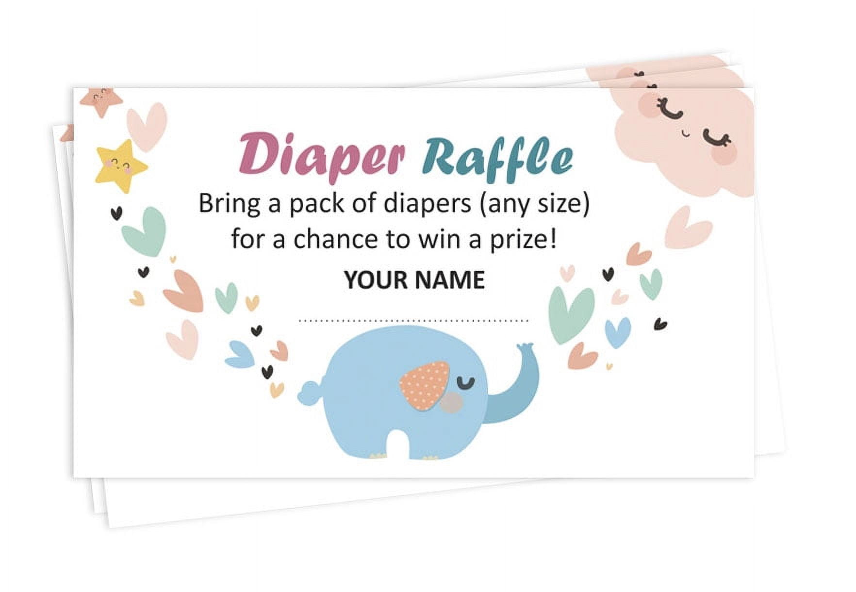 Inkdotpot 30Elephant Jungle Animals Baby ShowerDiaper Raffle Ticket Lottery Insert Cards Supplies Games For Baby Shower Party Bring A Pack Of Diapers To Win Favors Gifts And Prizes