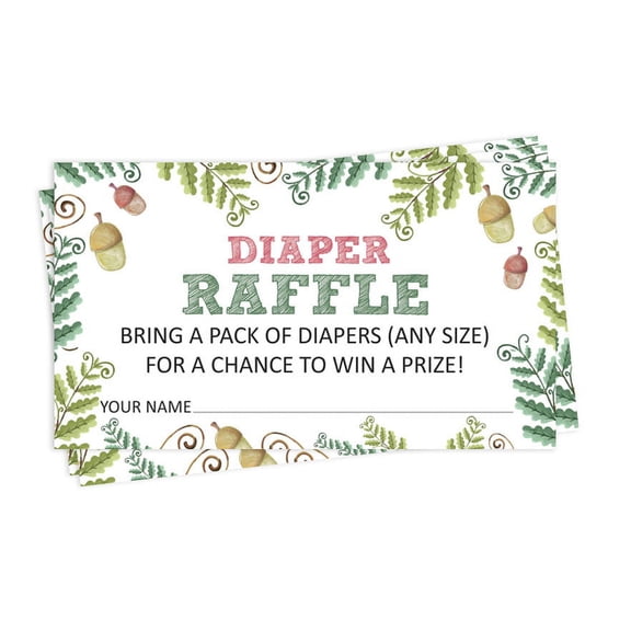 Inkdotpot 30Floral Baby ShowerDiaper Raffle Ticket Lottery Insert Cards Supplies Games For Baby Shower Party Bring A Pack Of Diapers To Win Favors Gifts And Prizes