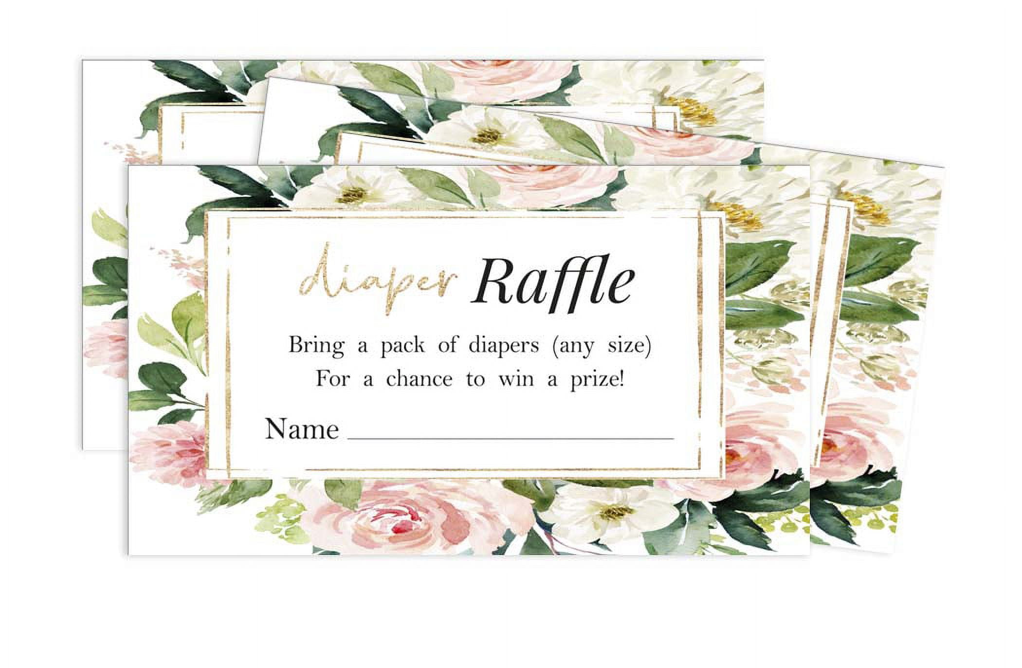 Inkdotpot 30Floral Baby ShowerDiaper Raffle Ticket Lottery Insert Cards Supplies Games For Baby Shower Party Bring A Pack Of Diapers To Win Favors Gifts And Prizes