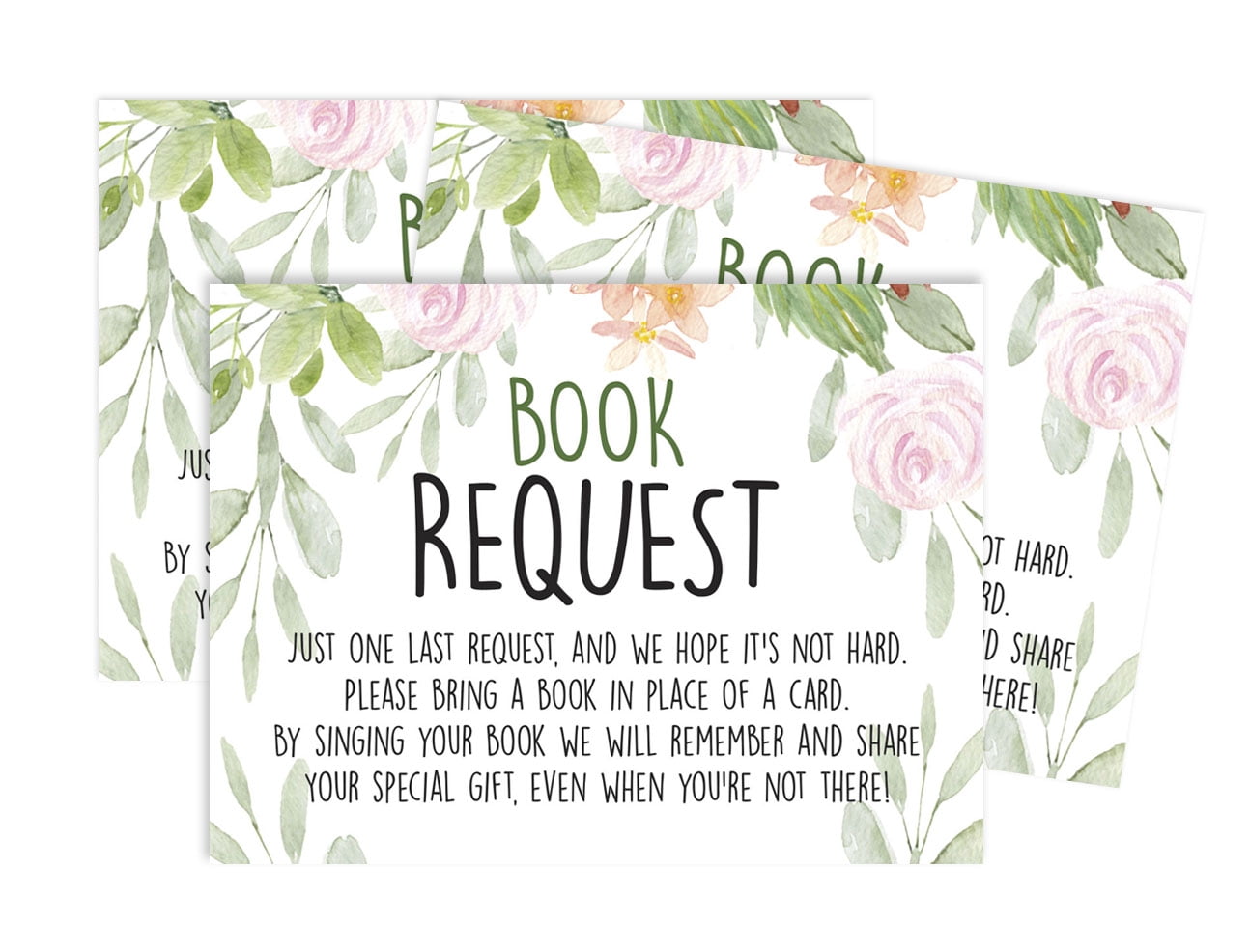 Inkdotpot 30Floral Gender Neutral Baby Shower Book Request Cards Bring A Book Instead Of A Card Baby Shower Invitations Inserts Games