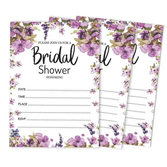 Inkdotpot 30FloralFill-In Style Bridal Shower Invitations Wedding Blank Invites