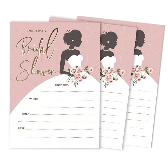 Inkdotpot 30FloralFill-In Style Bridal Shower Invitations Wedding Blank Invites
