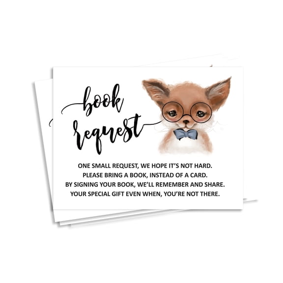 Inkdotpot 30Fox Jungle Animals Baby Shower Book Request Cards Bring A Book Instead Of A Card Baby Shower Invitations Inserts Games