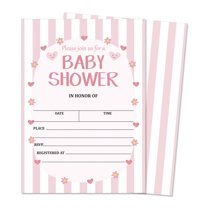 Inkdotpot 30Gender Neutral Baby Shower Invitation Cards Stripe Fill In Blank Invites