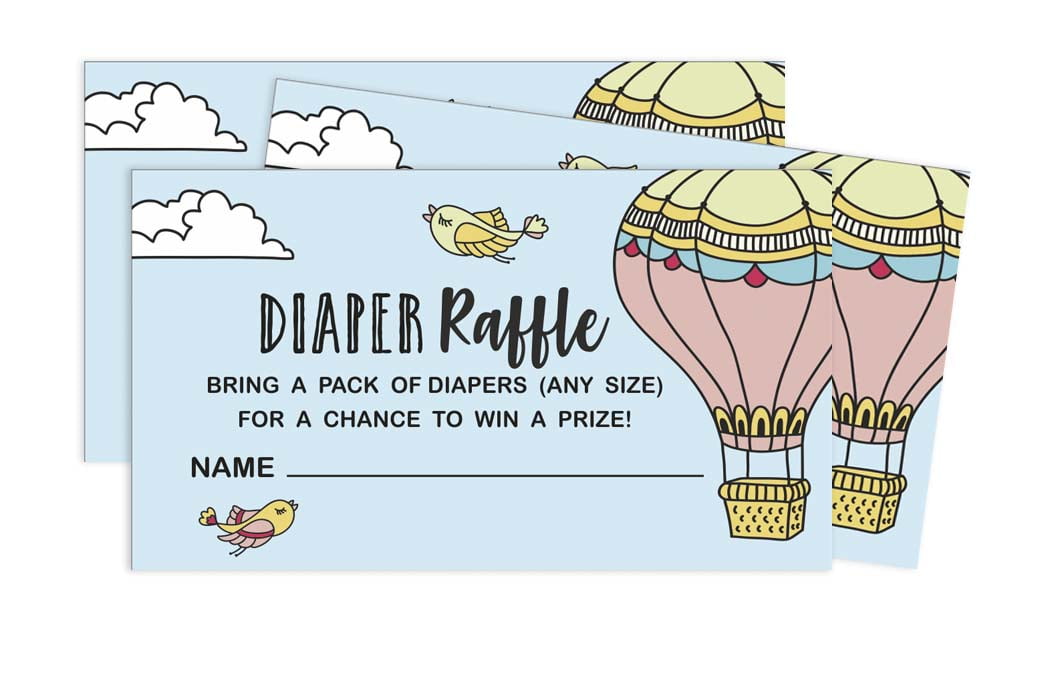 Inkdotpot 30Gender Neutral Baby ShowerDiaper Raffle Ticket Lottery Insert Cards Supplies Games For Baby Shower Party Bring A Pack Of Diapers To Win Favors Gifts And Prizes