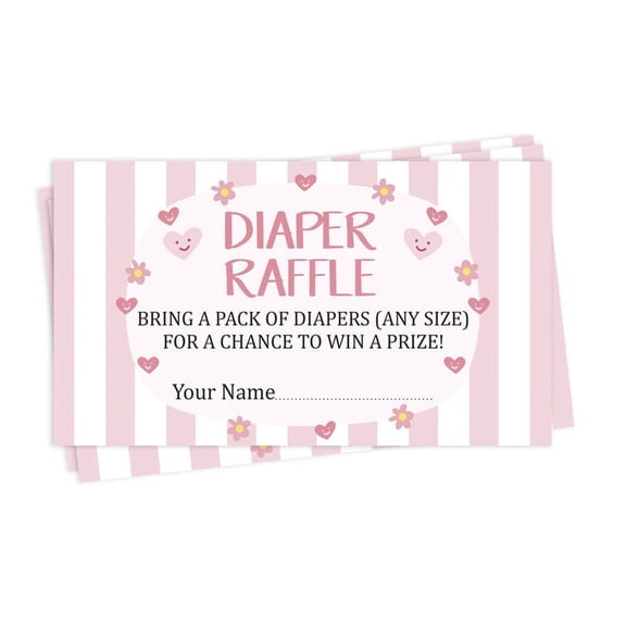 Inkdotpot 30Gender Neutral Baby ShowerDiaper Raffle Ticket Lottery Insert Cards Supplies Games For Baby Shower Party Bring A Pack Of Diapers To Win Favors Gifts And Prizes