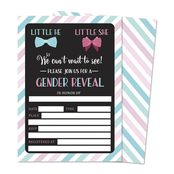 Inkdotpot 30Gender Reveal Baby Shower Invitation Cards Its a Boy Its a Girl Fill In Blank Invites