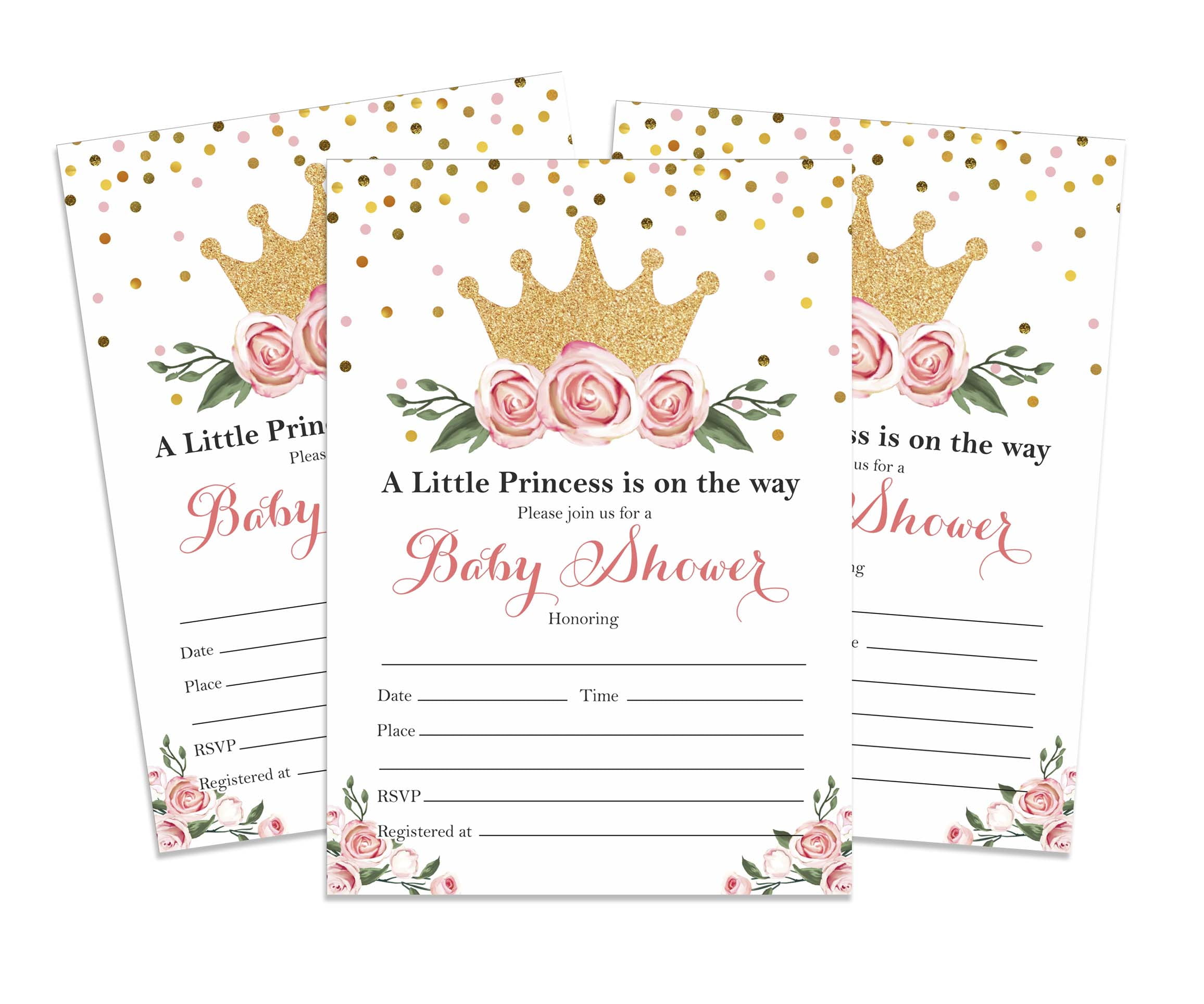 Inkdotpot 30 Fill In StyleBaby Shower Invitation Cards Confetti Gender  Neutral Blank Invites - Walmart.com, image size:2312x1928