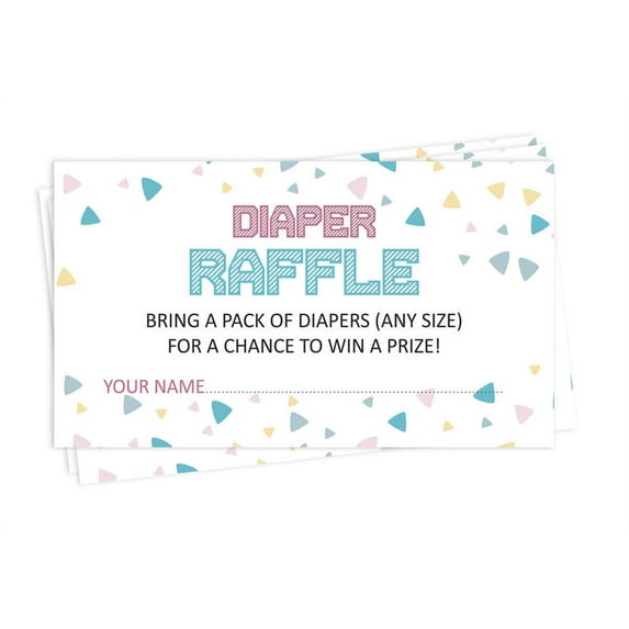 Inkdotpot 30Gender Reveal Baby ShowerDiaper Raffle Ticket Lottery Insert Cards Supplies Games For Baby Shower Party Bring A Pack Of Diapers To Win Favors Gifts And Prizes