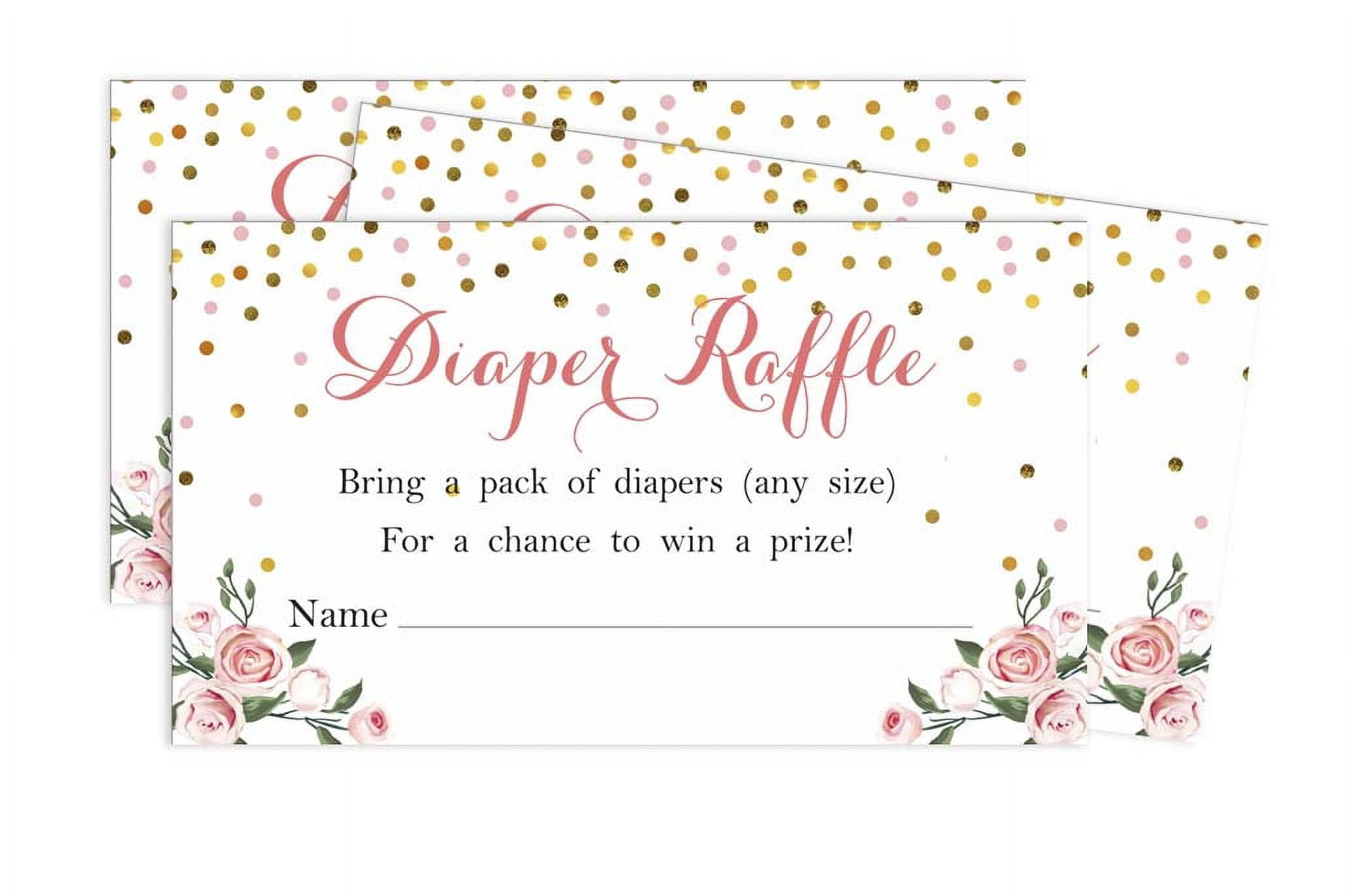 Inkdotpot 30Gender Reveal Baby ShowerDiaper Raffle Ticket Lottery Insert Cards Supplies Games For Baby Shower Party Bring A Pack Of Diapers To Win Favors Gifts And Prizes