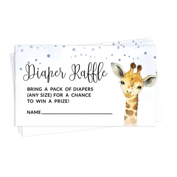 Inkdotpot 30Giraffe Jungle Animals Baby ShowerDiaper Raffle Ticket Lottery Insert Cards Supplies Games For Baby Shower Party Bring A Pack Of Diapers To Win Favors Gifts And Prizes