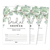 Inkdotpot 30GreeneryFill-In Style Bridal Shower Invitations Wedding Blank Invites