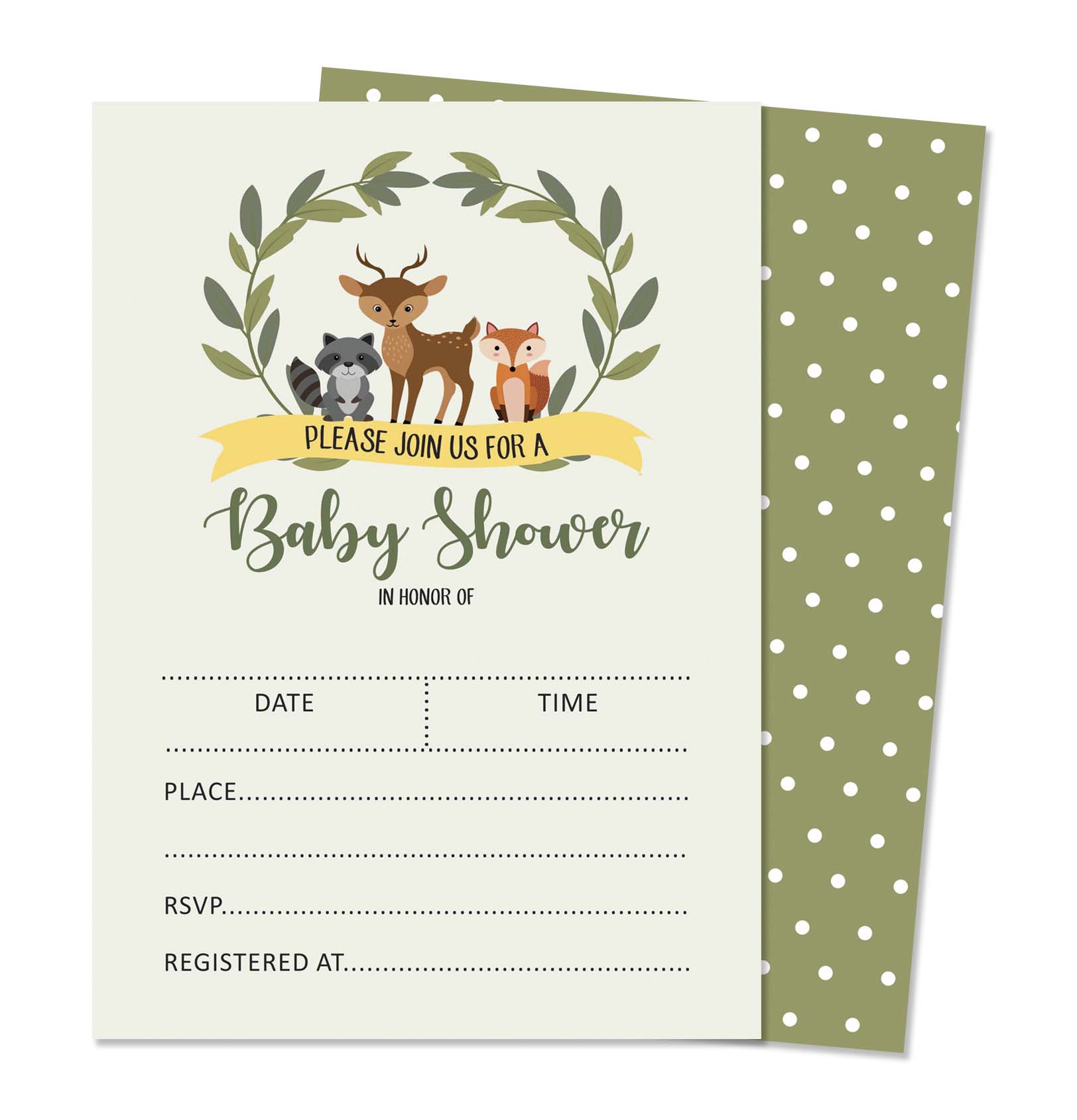 Inkdotpot 30Jungle Animals Baby Shower Invitation Cards Gender Neutral Fill In Blank Invites