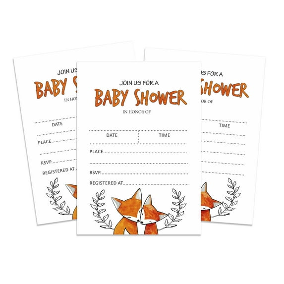 Inkdotpot 30Jungle Animals Baby Shower Invitation Cards Gender Neutral Fill In Blank Invites