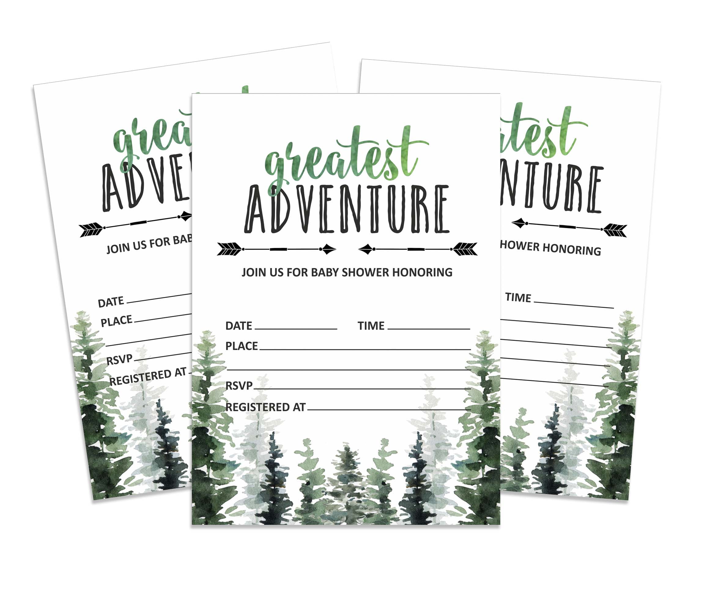 Inkdotpot 30Jungle Animals Baby Shower Invitation Cards Greatest Adventure Fill In Blank Invites