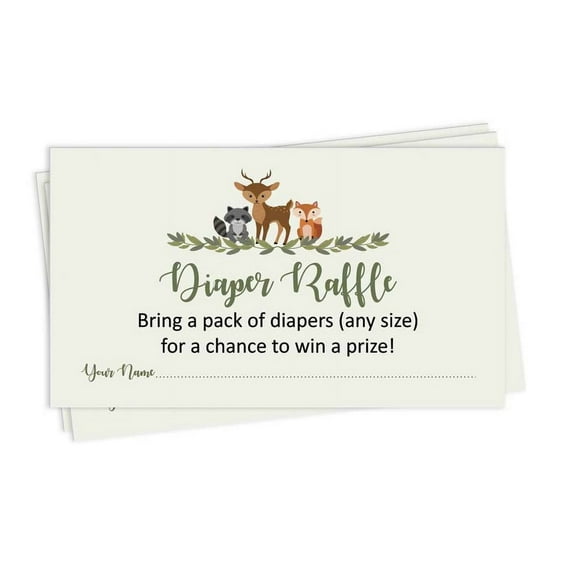 Inkdotpot 30Jungle Animals Baby ShowerDiaper Raffle Ticket Lottery Insert Cards Supplies Games For Baby Shower Party Bring A Pack Of Diapers To Win Favors Gifts And Prizes