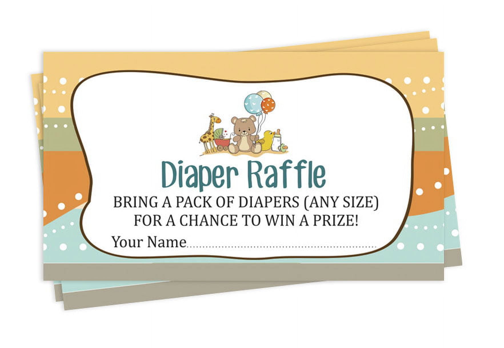 Inkdotpot 30Jungle Animals Baby ShowerDiaper Raffle Ticket Lottery Insert Cards Supplies Games For Baby Shower Party Bring A Pack Of Diapers To Win Favors Gifts And Prizes