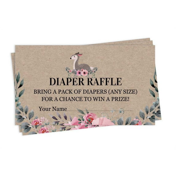 Inkdotpot 30Jungle Animals Baby ShowerRustic Diaper Raffle Ticket Lottery Insert Cards Supplies Games For Baby Shower Party Bring A Pack Of Diapers To Win Favors Gifts And Prizes