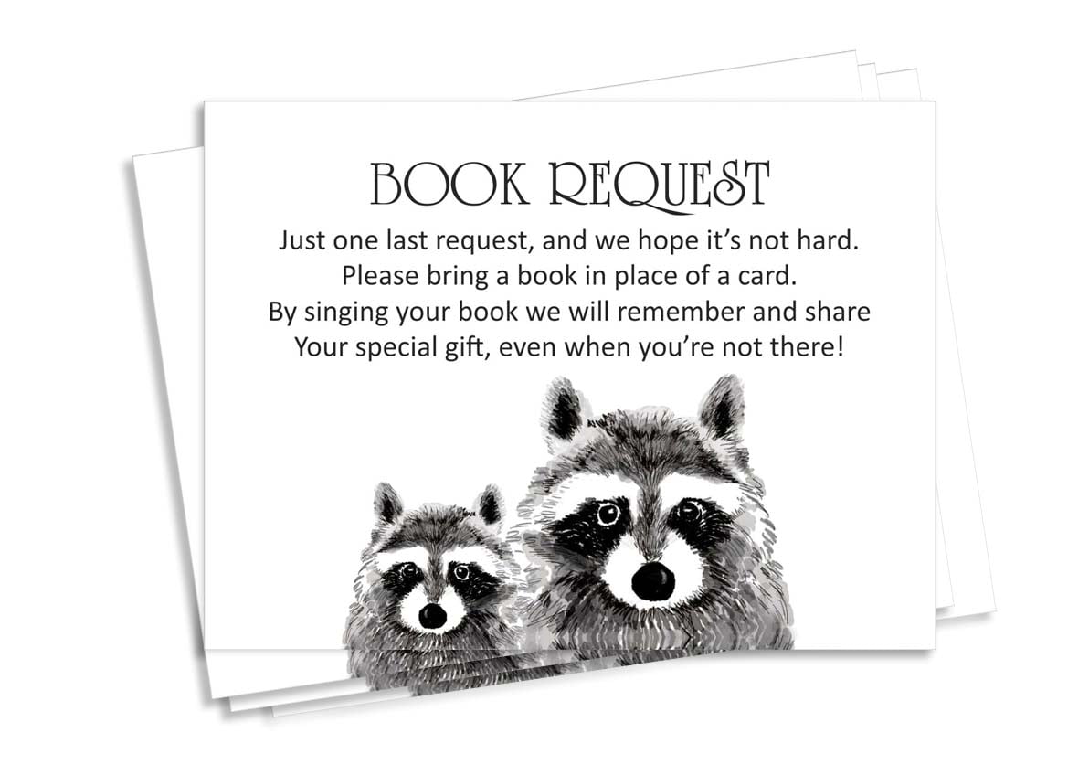 Inkdotpot 30Jungle Animals Gender Neutral Baby Shower Book Request Cards Bring A Book Instead Of A Card Baby Shower Invitations Inserts Games