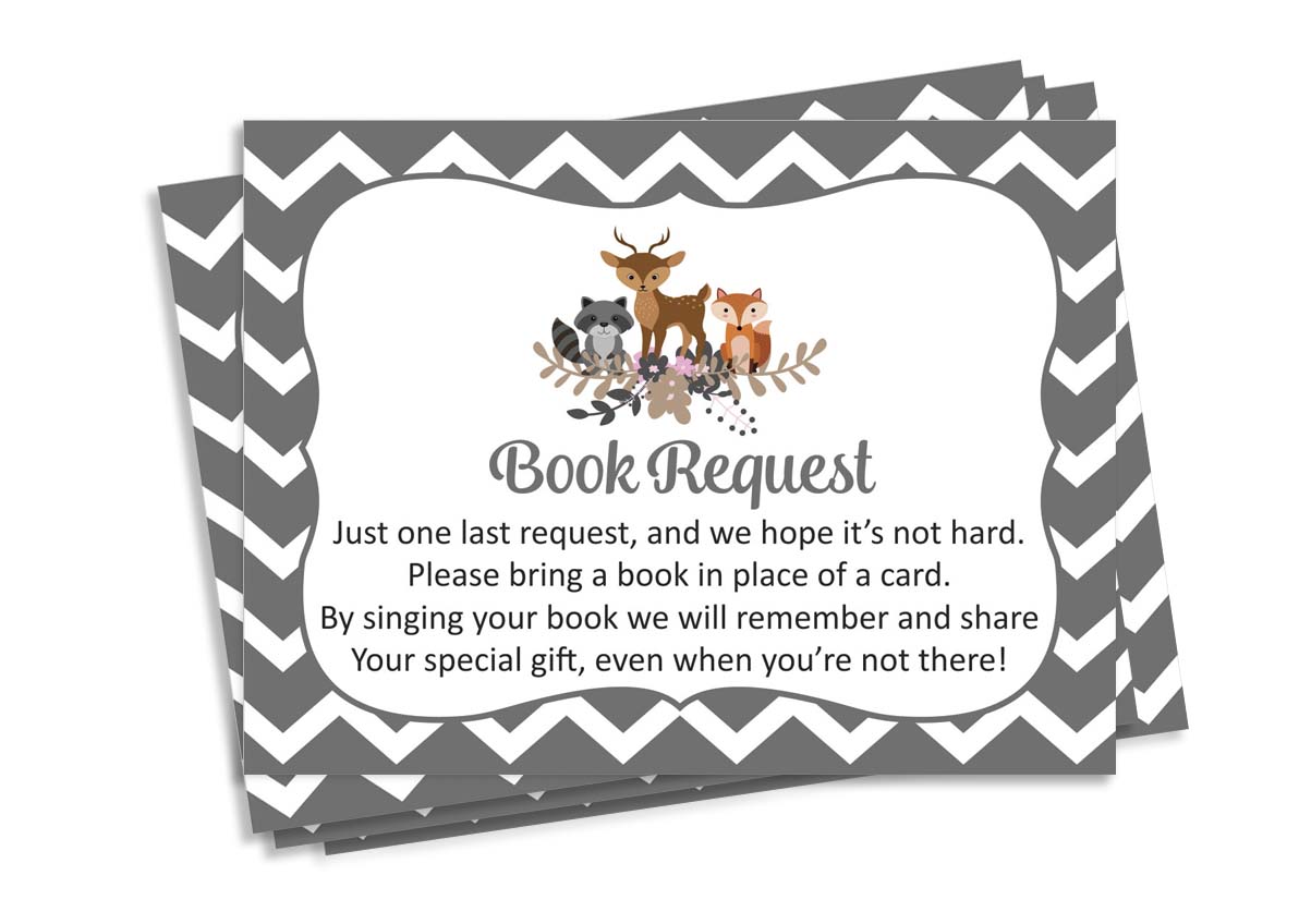 Inkdotpot 30Jungle Animals Gender Neutral Baby Shower Book Request Cards Bring A Book Instead Of A Card Baby Shower Invitations Inserts Games