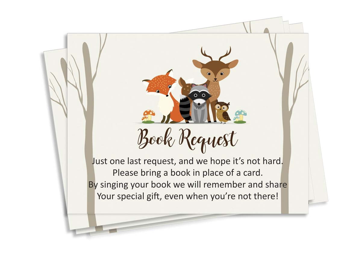 Inkdotpot 30Jungle Animals Gender Neutral Baby Shower Book Request Cards Bring A Book Instead Of A Card Baby Shower Invitations Inserts Games