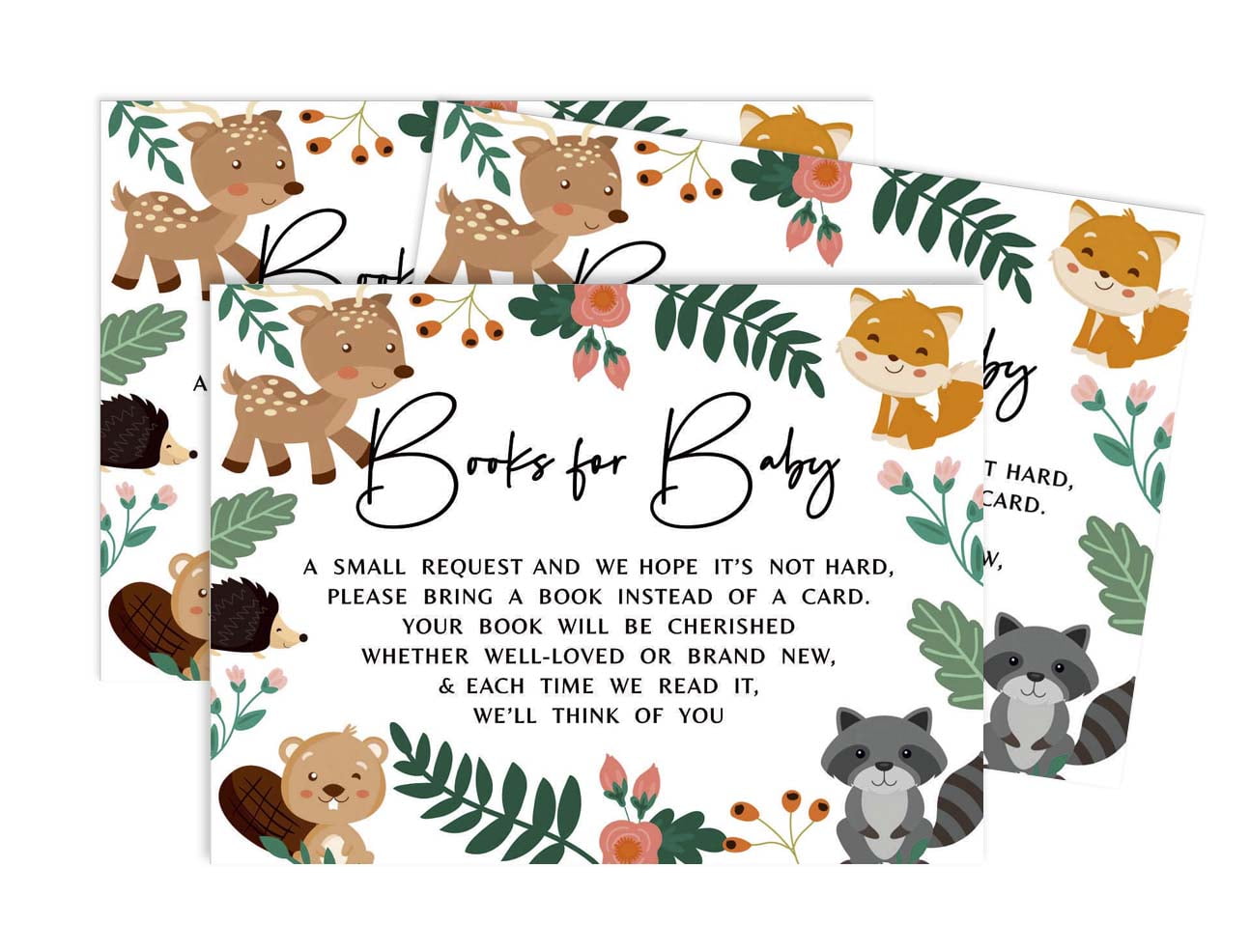 Inkdotpot 30Jungle Animals Gender Neutral Baby Shower Book Request Cards Bring A Book Instead Of A Card Baby Shower Invitations Inserts Games