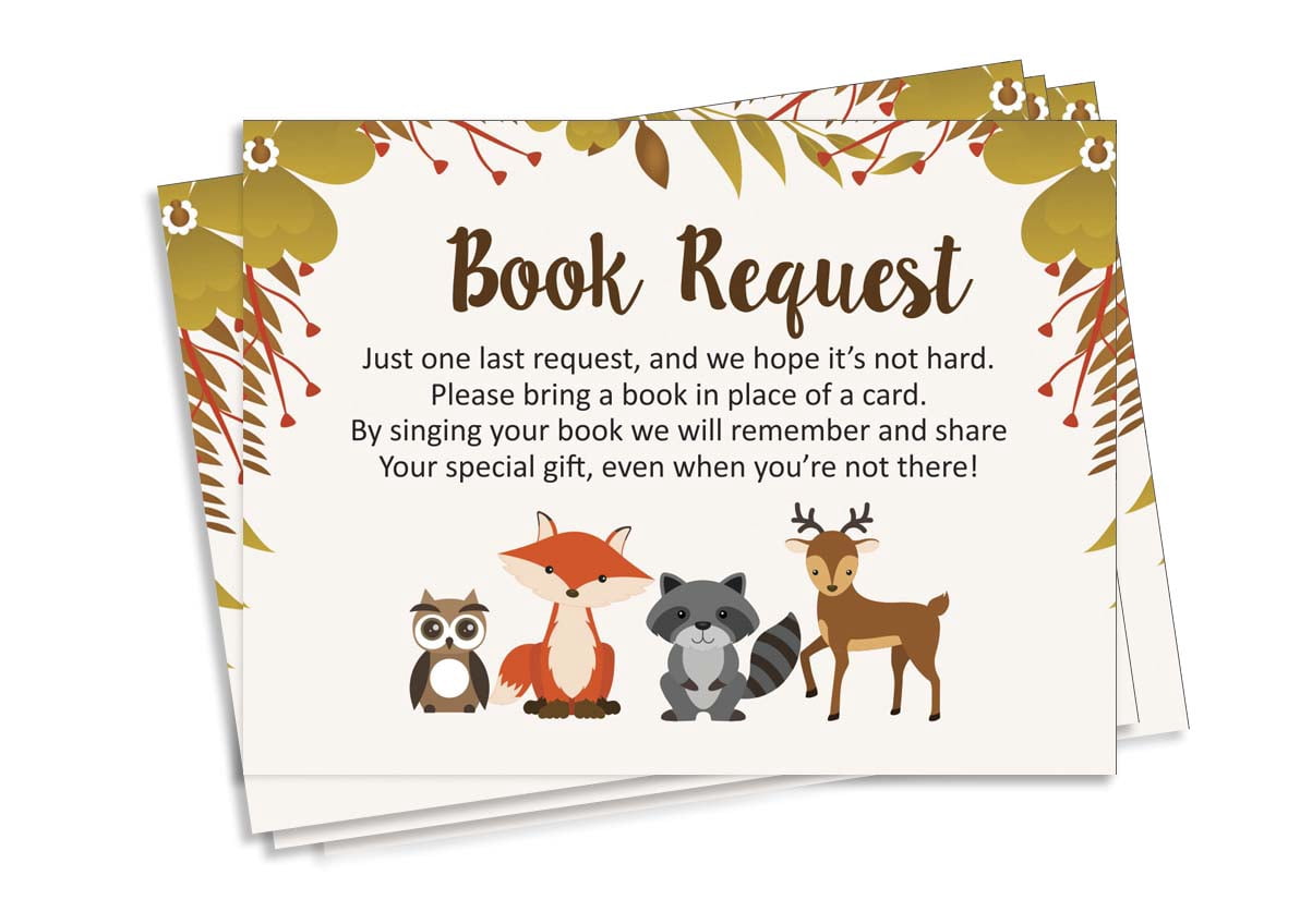 Inkdotpot 30Jungle Animals Gender Neutral Baby Shower Book Request Cards Bring A Book Instead Of A Card Baby Shower Invitations Inserts Games