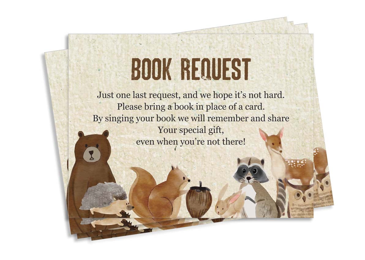 Inkdotpot 30Jungle Animals Gender Neutral Baby Shower Book Request Cards Bring A Book Instead Of A Card Baby Shower Invitations Inserts Games