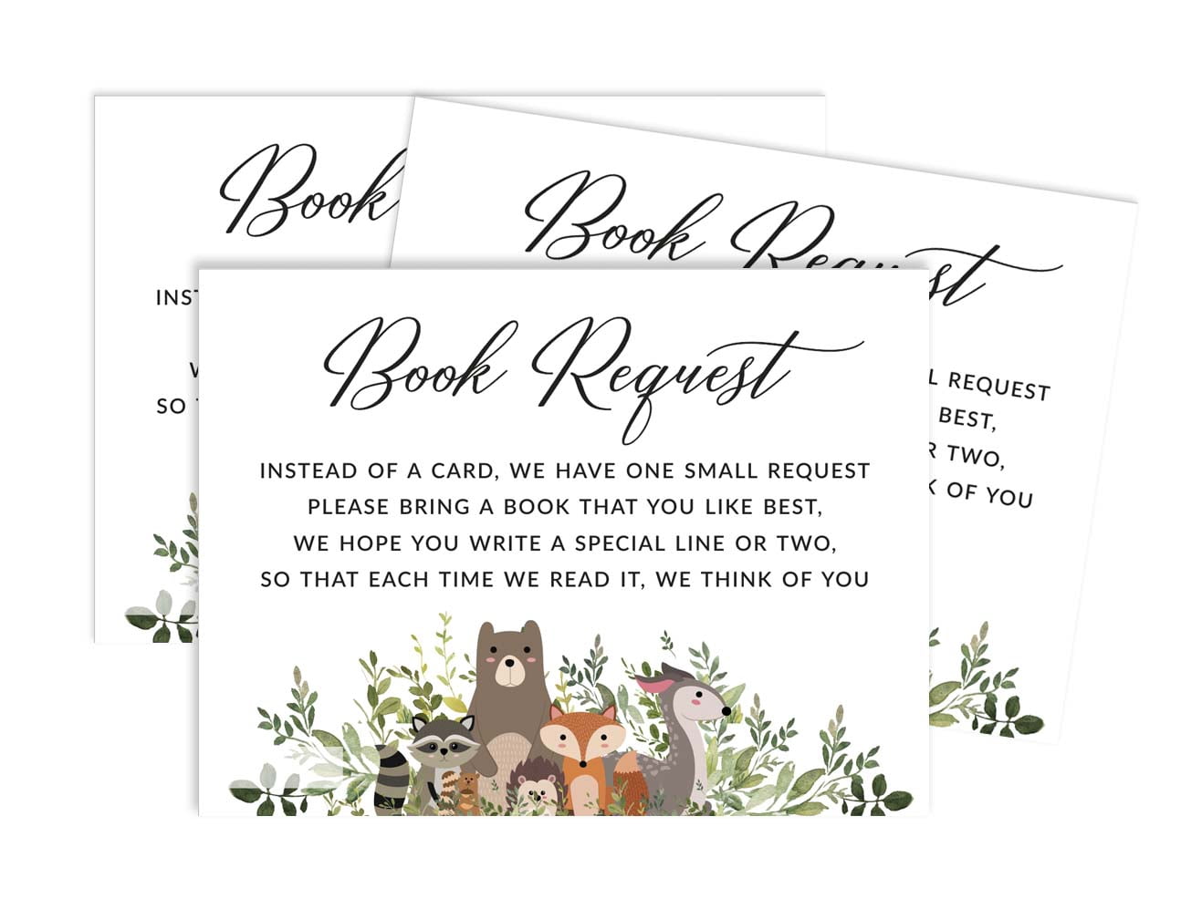 Inkdotpot 30Jungle Animals Gender Neutral Baby Shower Book Request Cards Bring A Book Instead Of A Card Baby Shower Invitations Inserts Games