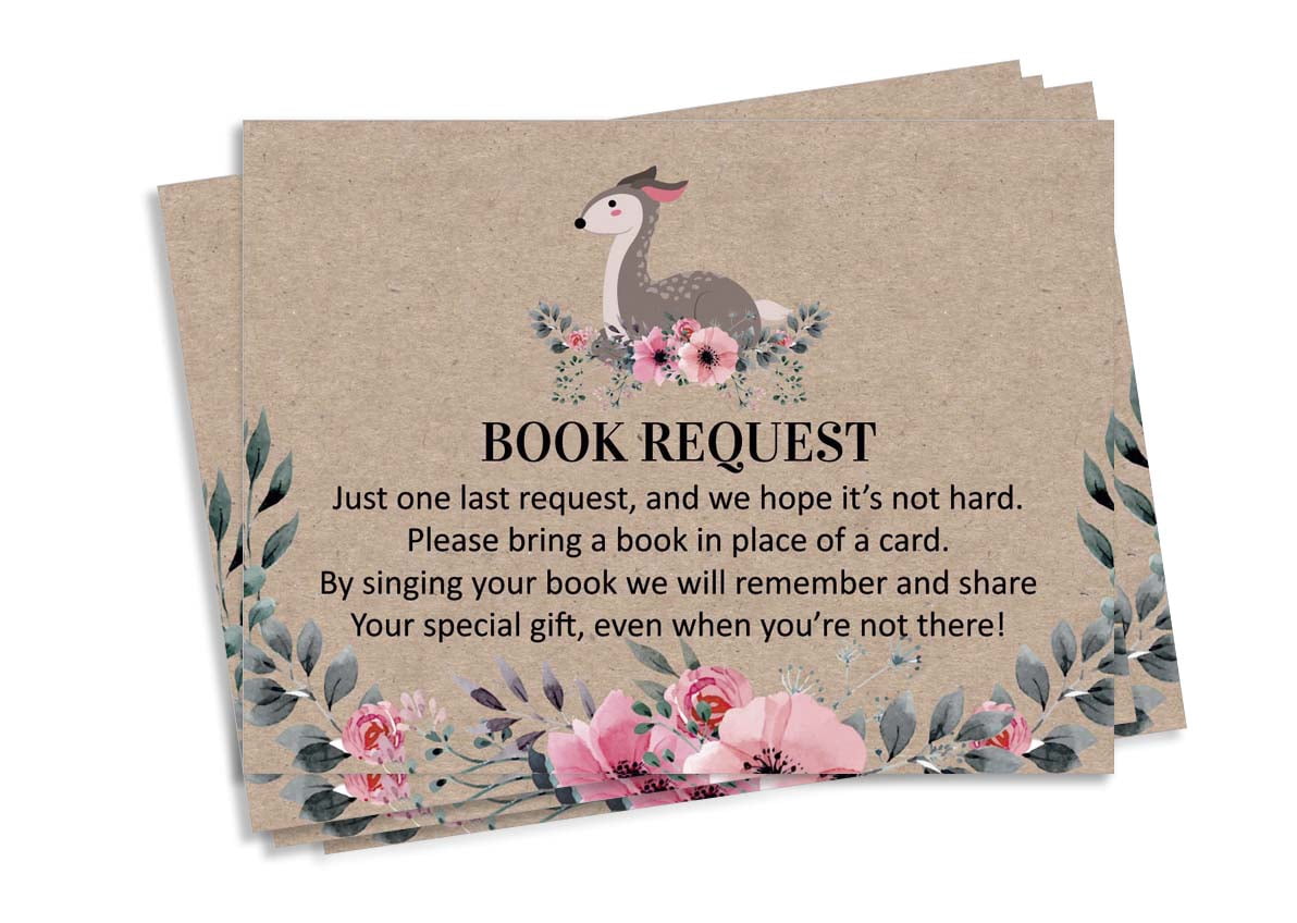 Inkdotpot 30Jungle Animals Its a Boy Its a Girl Baby Shower Rustic Book Request Cards Bring A Book Instead Of A Card Baby Shower Invitations Inserts Games