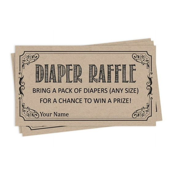 Inkdotpot 30Little Man Baby ShowerRustic Diaper Raffle Ticket Lottery Insert Cards Supplies Games For Baby Shower Party Bring A Pack Of Diapers To Win Favors Gifts And Prizes
