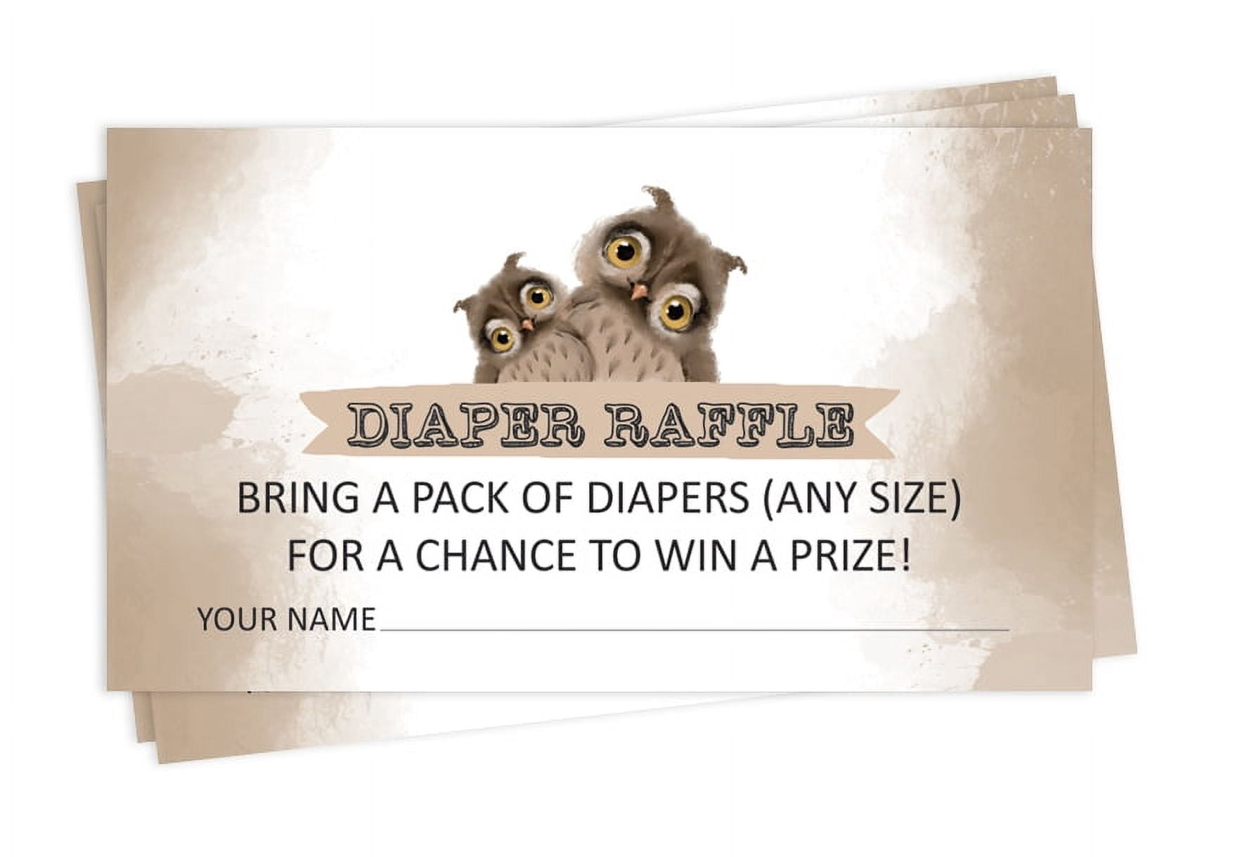 Inkdotpot 30Owl Bird Baby ShowerDiaper Raffle Ticket Lottery Insert Cards Supplies Games For Baby Shower Party Bring A Pack Of Diapers To Win Favors Gifts And Prizes