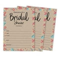 thumbnail image 1 of Inkdotpot 30Rustic Kraft FloralFill-In Style Bridal Shower Invitations Wedding Blank Invites, 1 of 8