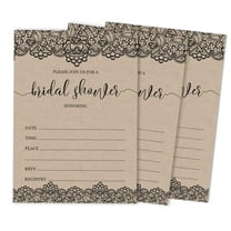 Inkdotpot 30Victorian Black Lace KraftFill-In Style Bridal Shower Invitations Wedding Blank Invites