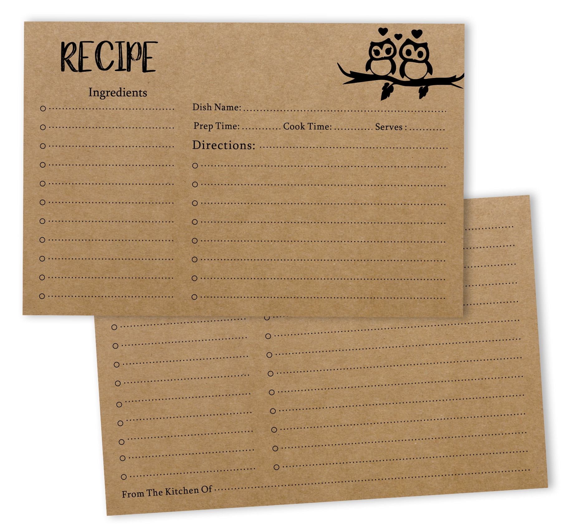 Inkdotpot Coffee Theme Recipe Cards - Set Of 50 Double-Sided 4x6 Inch Cards, Thick 300gsm Cardstock - Perfect For Cookbooks, Gifts & Recipe Sharing - View #6