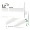 thumbnail image 1 of Inkdotpot 4x6 Inch Recipe Cards (Set of 50) , Thick Double Sided Premium Card Stock- Modern Style White Recipe Notecards for Weddings- Bridal- Baby Shower - Greenery Theme, 1 of 6