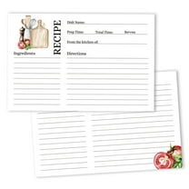 Inkdotpot 4x6 Inch Recipe Cards (Set of 50) , Thick Double Sided Premium Card Stock- Modern Style White Recipe Notecards for Weddings- Bridal- Baby Shower - Kitchen Theme