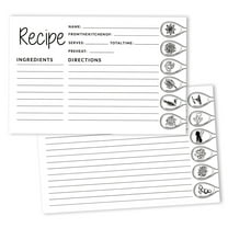 Inkdotpot 4x6 Inch Recipe Cards (Set of 50) , Thick Double Sided Premium Card Stock- Modern Style White Recipe Notecards for Weddings- Bridal- Baby Shower - Spices Theme