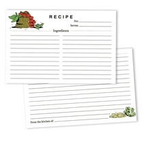 Inkdotpot 4x6 Inch Recipe Cards (Set of 50) , Thick Double Sided Premium Card Stock- Modern Style White Recipe Notecards for Weddings- Bridal- Baby Shower - Tomato Theme