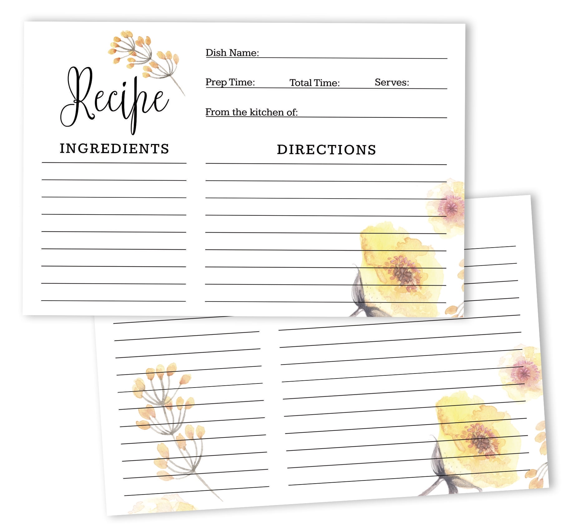 Inkdotpot Coffee Theme Recipe Cards - Set Of 50 Double-Sided 4x6 Inch Cards, Thick 300gsm Cardstock - Perfect For Cookbooks, Gifts & Recipe Sharing - View #10
