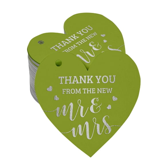 Inkdotpot 50 Pack Real Silver Foil Paper Tag Thank You From The New Wedding Favor Hang Tag