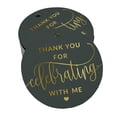 thumbnail image 1 of Inkdotpot 50 Pack ThankYou For Celebrating With Me Birthday Favor Paper Tag Craft Real Gold Foil Hang Tag, 1 of 6
