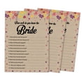 thumbnail image 1 of Inkdotpot 50-PackRustic Kraft FloralHow Well Do You Know The Bride Bridal Shower Bachelorette PartyGameWho Know The Bride Best ActivityCards, 1 of 7