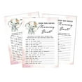 thumbnail image 1 of Inkdotpot 50 PackWho Knows Mommy BestBaby Shower GameCards Baby Elephant Girl Jungle Animals FunActivity Cards, 1 of 5