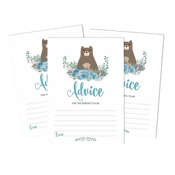 Inkdotpot 50Advice CardsFor Baby Shower Game Its A Boy Its A Girl Advice For New Mom & Dad Jungle Animals Boy Or GirlParty Supplies